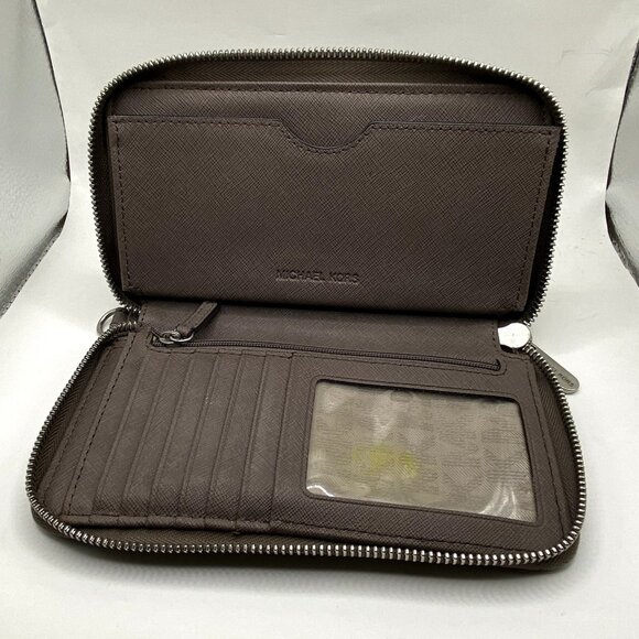 Michael Kors Dark Gray Zip Around Wallet - Picture 5 of 10